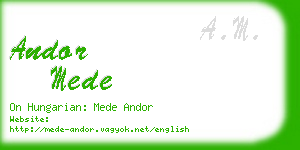 andor mede business card